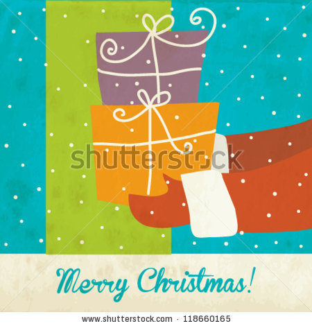 Stock Vector Vintage Christmas Card 118660165